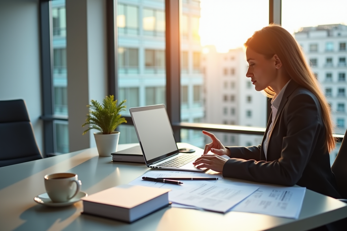 Administrateur d'affaires analysant des documents juridiques