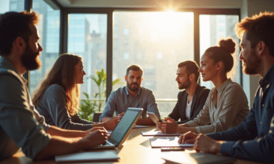 Groupe d'affaires diversifié en réunion de travail