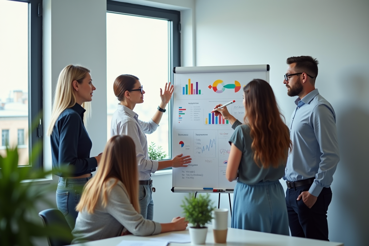 Équipe diversifiée collaborant autour d