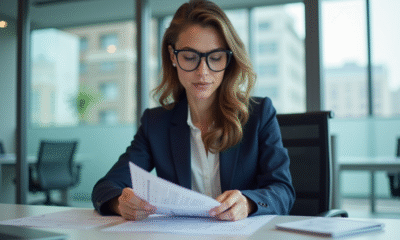 Femme d'affaires en réunion dans un bureau moderne