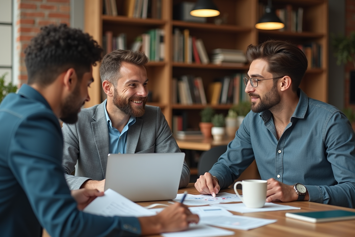 Groupe de professionnels collaborant dans un espace de coworking