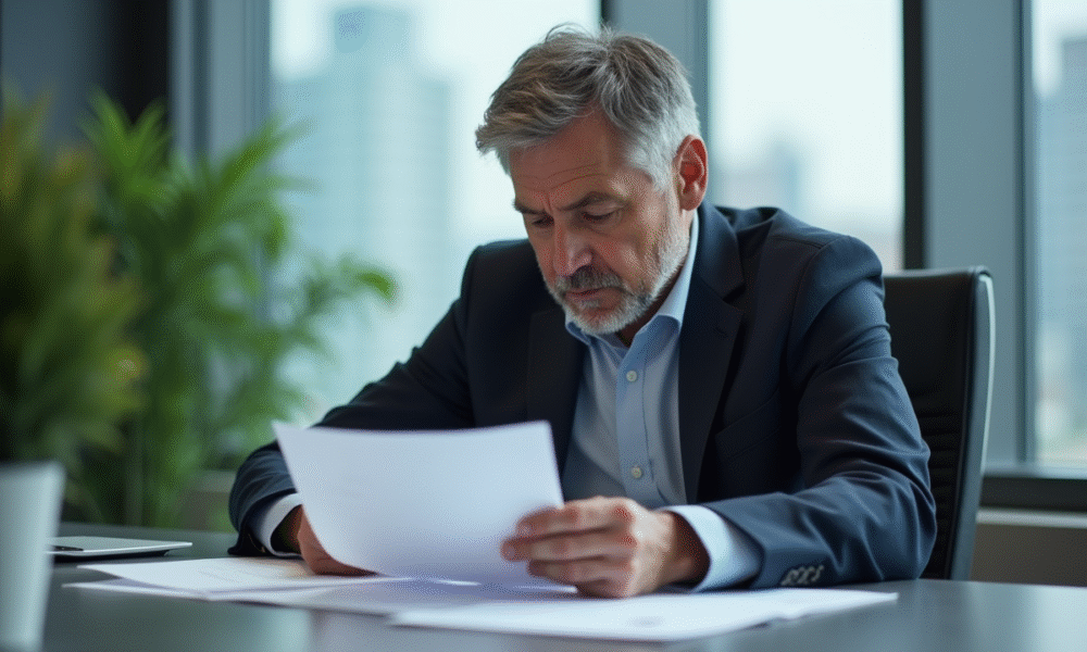 Homme d'affaires en réunion dans un bureau moderne