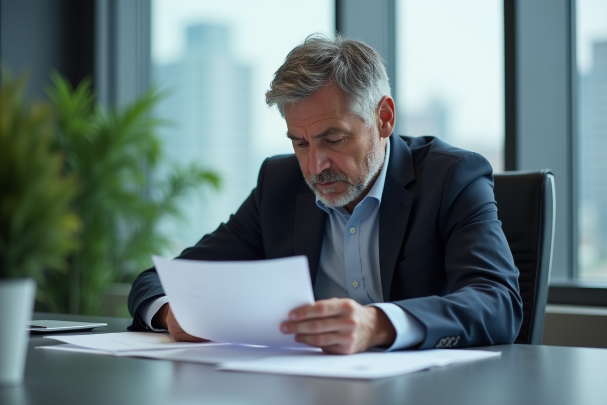 Homme d'affaires en réunion dans un bureau moderne