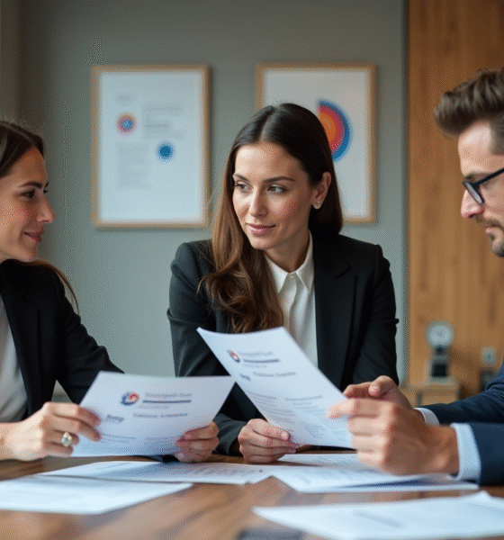Groupe de professionnels en réunion de stratégie